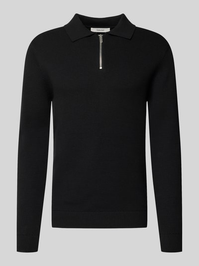 SELECTED HOMME Regular fit gebreide pullover van biologisch katoen, model 'DANE' Zwart - 2