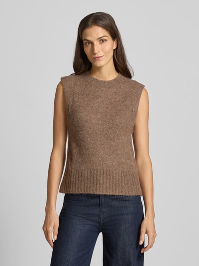 OPUS Pullunder mit gerippten Abschlüssen Modell 'Pucku' Hellbraun 4