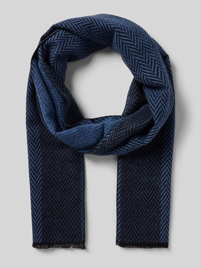 Christian Berg Men Sjaal van viscose in all-over look Marineblauw - 1