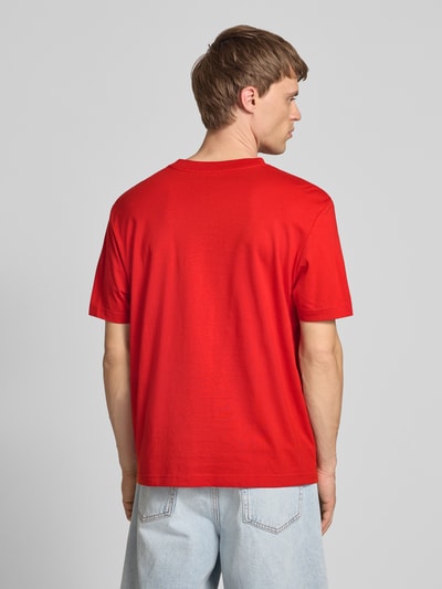 Calvin Klein Jeans T-shirt met labelprint en ronde hals Rood - 5