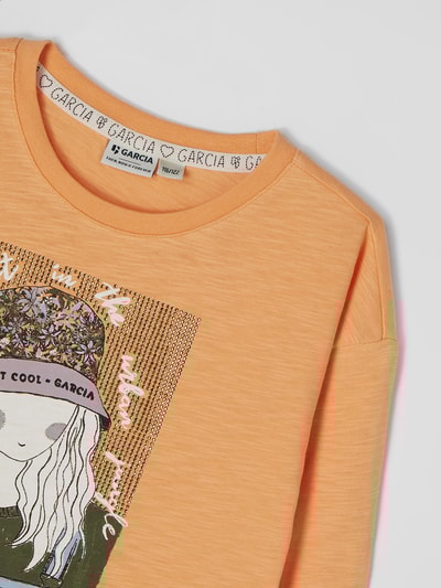 Garcia Shirt met lange mouwen en strass-steentjes  Apricot - 2