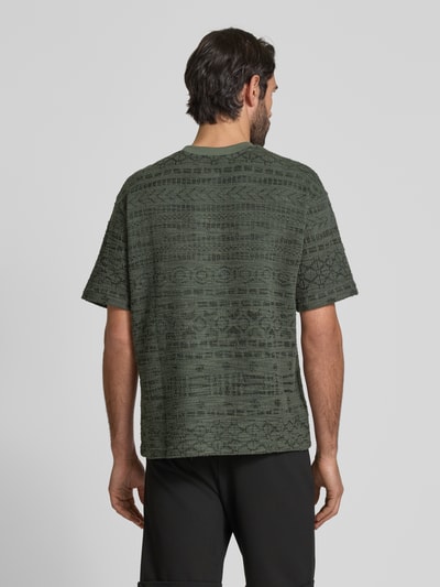 MCNEAL T-shirt met geribde ronde hals Kaki - 5