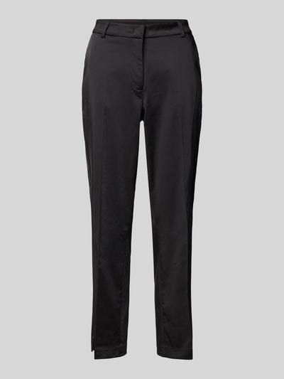 Milano Italy Slim fit stoffen broek met persplooien Zwart - 2