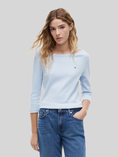 Tommy Hilfiger Regular Fit 3/4-Shirt aus reiner Baumwolle Hellblau 4