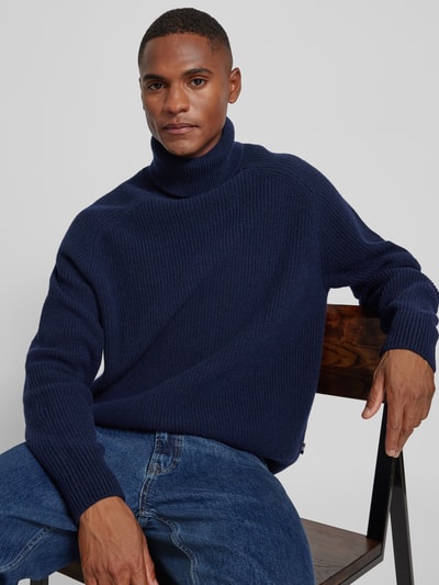 BOSS Gebreide pullover, model 'Evento' Marineblauw - 3