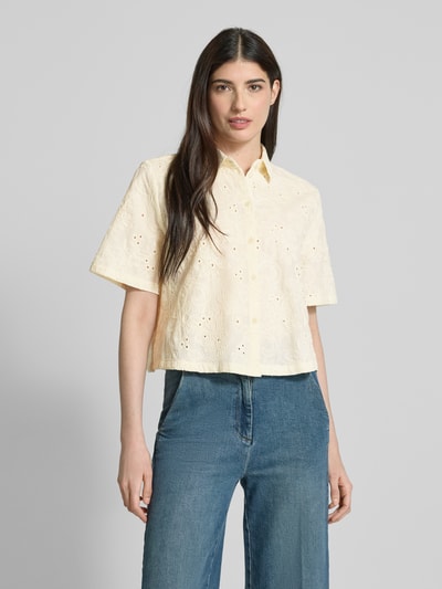 Jake*s Collection Regular Fit Hemdbluse mit 1/2-Arm Ecru 4