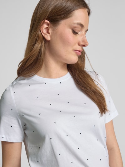 Vero Moda T-shirt o kroju regular fit z wyhaftowanym motywem model ‘PAULINA’ Biały 3