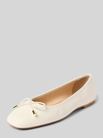 INUOVO Ballerina's van leer met strikdetail Offwhite - 1