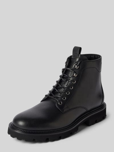 BOSS Veterboots van leer met treklus, model 'Juylo' Zwart - 1