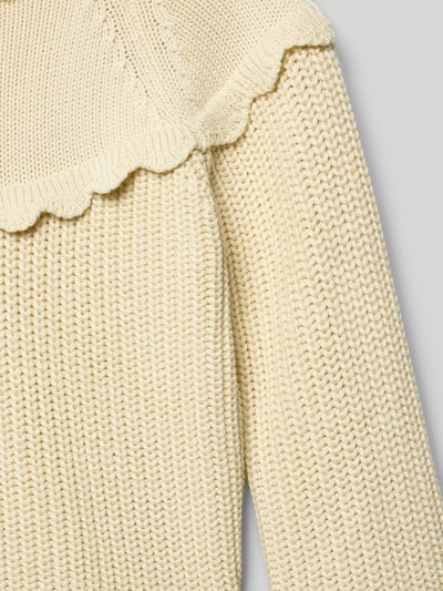 Steiff Regular Fit Pullover in Strick-Optik Ecru 2