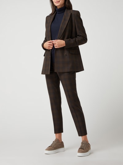 Jake*s Collection Blazer met glencheck  Chocoladebruin - 1