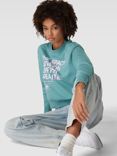 Calvin Klein Jeans Sweatshirt met statementprint, model 'FUTURE FADE' Rietgroen - 3