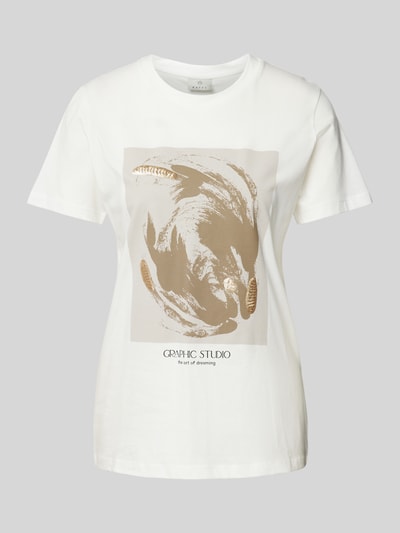 Kaffe T-shirt met statementprint, model 'polly' Wit - 2