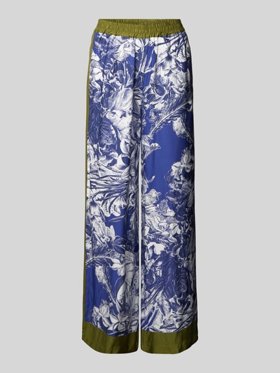 Emily Van den Bergh Wide Leg Stoffhose mit elastischem Bund Blau 1