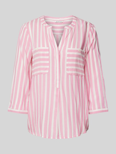 Tom Tailor Relaxed Fit Tunika aus leichter Viskose mit Streifenmuster Pink 1