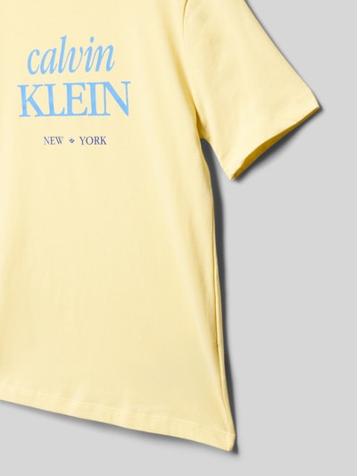 Calvin Klein Jeans Regular Fit T-Shirt aus reiner Baumwolle GELB 2
