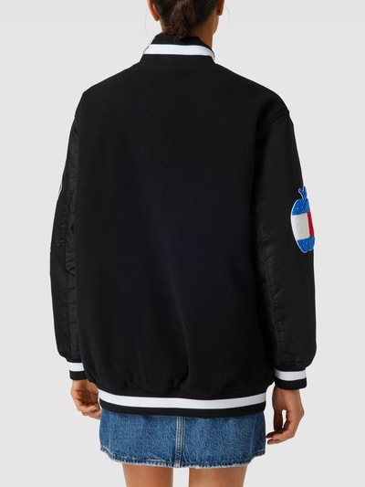 Tommy Jeans Oversized College-Jacke mit Label-Patches Schwarz 5