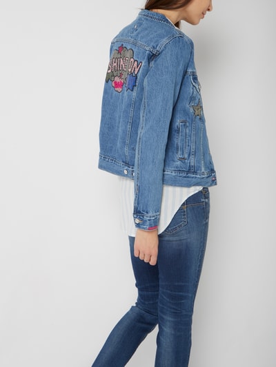 Lieblingsstück Jeansjacke mit Message-Stickereien  Jeansblau Melange 5