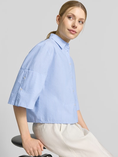 Emily Van den Bergh Boxy Fit Bluse aus Baumwolle mit Knopfleiste Bleu 3
