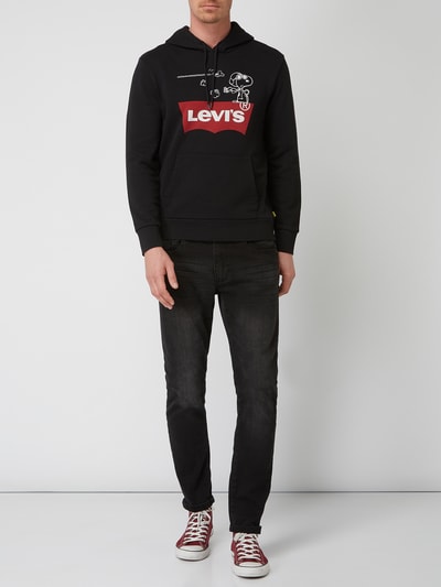 Levi's® Bluza z kapturem z nadrukiem z logo  Czarny 1