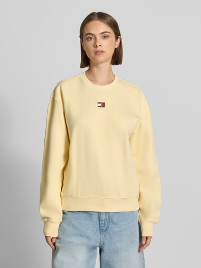 Tommy Jeans regular fit sweatshirt van katoenmix Lichtgeel - 4
