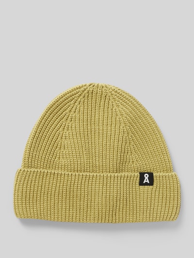 Armedangels Beanie met labeldetail, model 'NILDAAO' Lichtgroen - 1