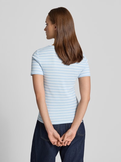 PIECES Slim Fit T-Shirt aus Baumwoll-Mix Modell 'RUKA' Hellblau 5