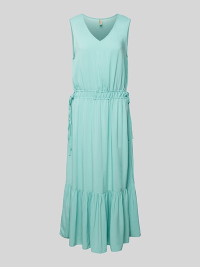 Soyaconcept Maxi-jurk van viscose met V-hals, model 'Radia' Oceaanblauw - 2