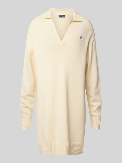 Polo Ralph Lauren Wollen jurk met logostitching Zand - 2