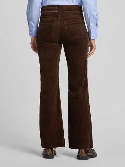 Christian Berg Woman Corduroy broek met opgestikte sierstrookzakken Middenbruin - 5