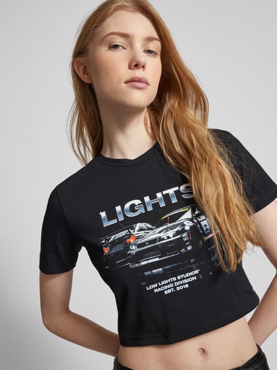 Low Lights Studios Kort T-shirt met motiefprint, model 'DTM Zwart - 3