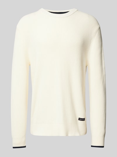 Gant Strickpullover mit Label-Patch Offwhite 2