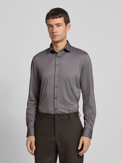 Jake*s Slim Fit Business-Hemd mit Kentkragen Schoko 4