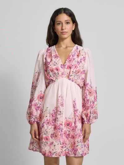 Neo Noir Minikleid mit floralem Muster Modell 'Semila' Hellrosa 4