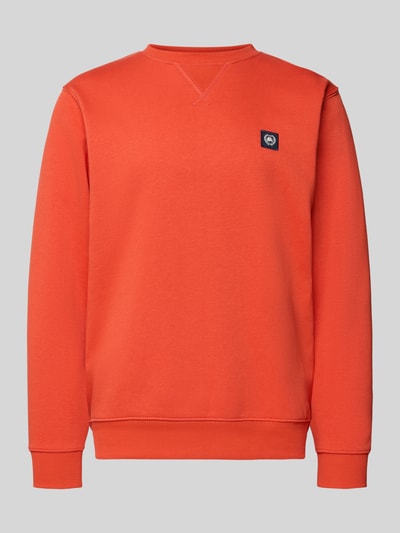 Lerros Sweatshirt mit Rundhalsausschnitt und Label-Patch Dunkelorange 2
