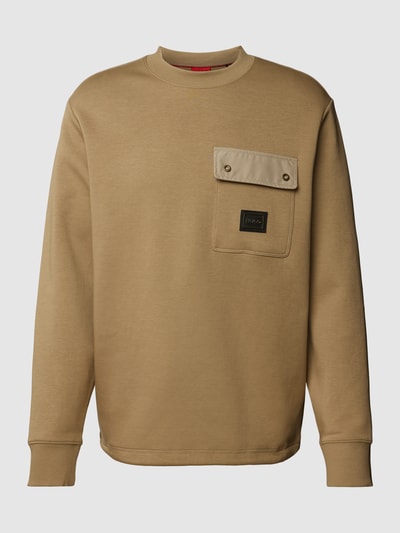 HUGO Sweatshirt mit Brusttasche Modell 'Dhaluli' Camel 2