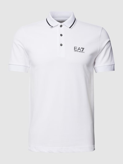 EA7 Emporio Armani Poloshirt mit Label-Print Weiss 2