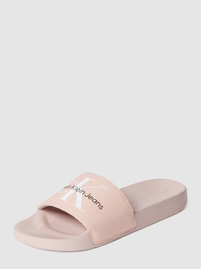 Calvin Klein Jeans Slides mit Label-Print Rosa 2