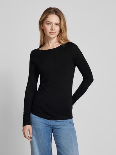 Christian Berg Woman Selection Wollpullover mit U-Boot-Ausschnitt Black 4