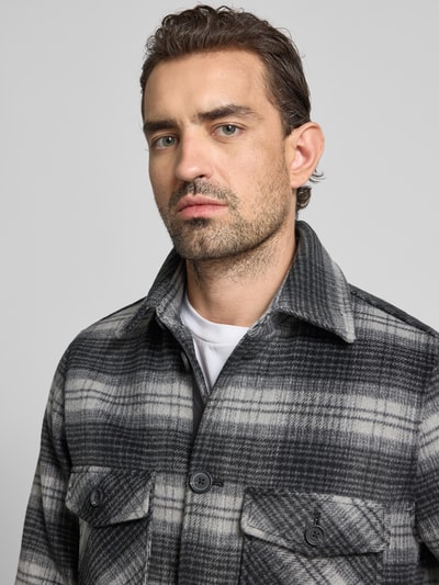 MCNEAL Regular Fit Hemdjacke mit Kentkragen Mittelgrau 3