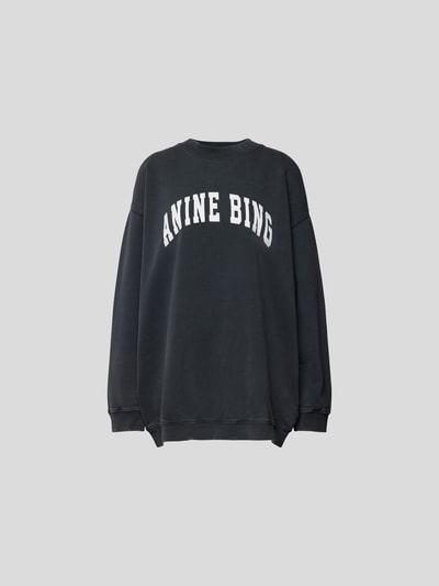 Anine Bing Oversized Sweatshirt mit Label-Print Black 2