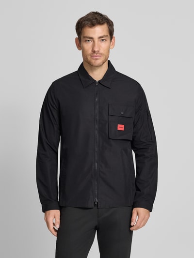 HUGO Regular Fit Hemdjacke aus Baumwoll-Mix Modell 'EMMOND' Black 4