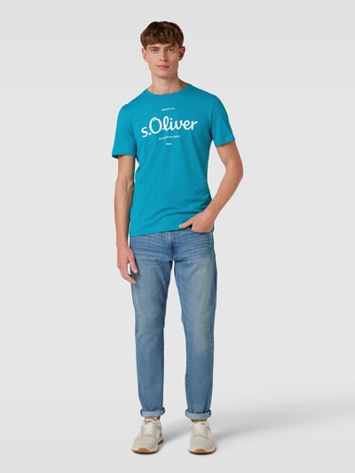 s.Oliver RED LABEL T-Shirt mit Label-Print Helltuerkis 1