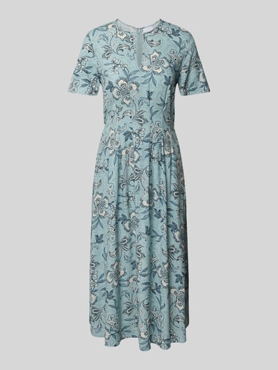 Jake*s Collection Midi-jurk met 1/2-mouwen en druppelvormige hals IJsblauw - 2