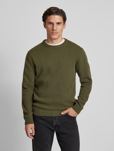 Casual Friday Gebreide pullover met structuurmotief, model 'Karl' Donkergroen gemêleerd - 4