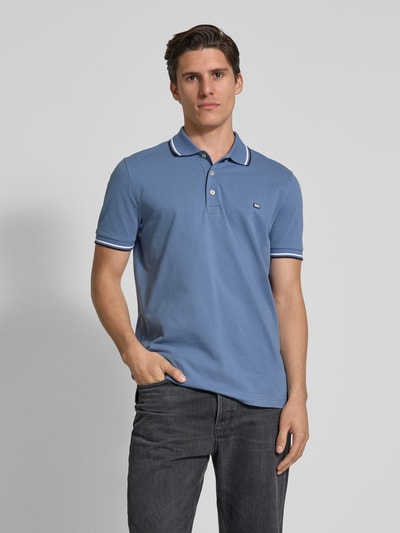 Christian Berg Men Poloshirt mit Label-Stitching Jeansblau 4