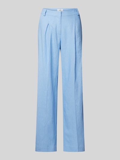 mbyM Wide leg linnen broek met bandplooien, model 'Cristiana' Lichtblauw - 2