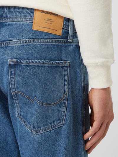 Jack & Jones Jeansy z wysokim stanem o luźnym kroju z bawełny model ‘Chris’ Jeansowy niebieski 3