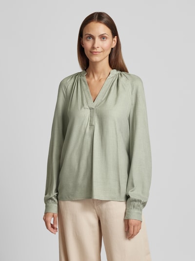 QS Blouseshirt met V-hals Lichtgroen - 4