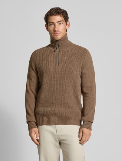 MAERZ Muenchen Gebreide pullover met ribboorden Hazelnoot - 4